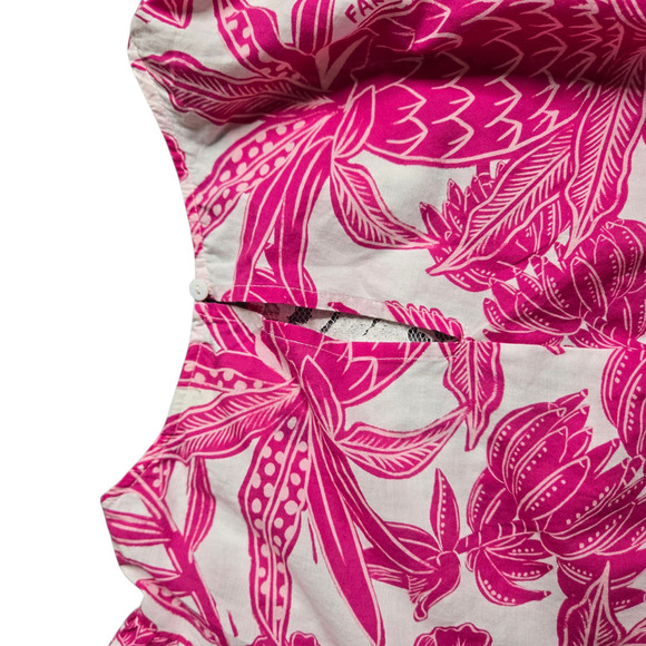 Farm Rio Tropical Woodcut Mini Pink Dress Size: L - Picture 3 of 8